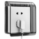 International Electrician Type 86 socket waterproof box self-adhesive switching power supply protective cover splash-proof box bathroom toilet socket waterproof cover white and transparent - one waterproof box