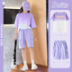 
Golden Pet Girl Summer Casual Short Sleeve Shorts Sports Set Thin 2025 New Children's Quick Dry Two-Piece Set Big Virgin Girl 9928 Purple + 3388 Purple 120 cm