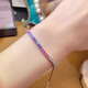 Sen uses natural color sapphire, aquamarine, tanzanite bracelet, 925 silver plated 18K gold crystal, clean multi-treasure gift, color 20cm