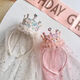 Bai Qixin's baby girl's birthday headdress is shiny and high-end, children's veil headband, cute crown hairpin, girl's veil hair accessories, apricot white veil sequined headband