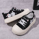 Children's canvas shoes for women 2025 new popular models for men 26-36 soft sole casual breathable Korean style low-top cloth shoes biscuit sole white 27 inner length 17cm