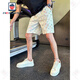 AEMAPE短裤男夏季运动休闲宽松中裤子印花大裤衩2025新款五分裤男裤 K723图色 M 建议110斤内