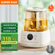 SUPOR Health Pot Tea Maker Office Home Portable Tea Pot Constant Temperature Insulation Kettle Small Flower Teapot SW-10Y08 Beige 1L