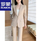 ROMON suit suit women's 2023 autumn and winter new professional wear commuting fashion temperament slim suit jacket two-piece set rose red suit M