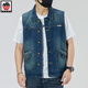 Aemape Apple Light Color de grande taille Vertinit en denim pour les hommes et les femmes Spring and Summer Brand Retro Workswear Works Works Worksless Sans manche sans manches Gitre 6231 # Retro Blue XL (recommandé 145-160jin [Jin est égal à 0,5 kg]))