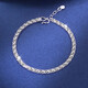 Qianshu (QIANSHU) PT950 platinum bracelet for women, solid bright faceted platinum bracelet, fashionable girlfriend Valentine's Day gift, 16+1.5 cm, weight about 5.95-6.15 grams, thick