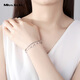 Miss JuJu pt950 platinum double-layer bracelet for women, fashionable platinum transfer bead bracelet, opening, weight 4.0-4.2g
