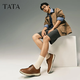 TATA business casual leather shoes men's soft sole genuine leather work shoes spring new QFS01AM5 brown 43