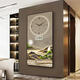 High-End-Luxus modernes Restaurant, die Kiefern dekorativen Maluhr Wall Clock Home Mode Mode-Mode-Kalender Elektronische Uhr C6187 Uhr + verbessertes Perpetualkalender Horizontale Länge 30 cm * vertikale Höhe 60 cm abgerundetes Eck Aluminium kombiniert
