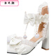 Luo Zhichao summer children's high-heeled sandals for female students with toe buckle and bow princess new medium and large children's performance girls' shoes white upgraded version quality assurance certificate 36 inner length about 22.5cm