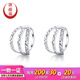 Yuanshengfu New PT950 Round Carved Platinum Ear Bag Fashionable Simple Versatile Platinum Earrings 1.54g