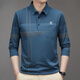 Mengtejiao middle-aged men's long-sleeved T-shirt in spring and autumn new style with mulberry silk loose daddy's lapel POLO shirt gray blue 9901 165/M [recommended 100-120Jin [Jin equals 0.5 kg]] All size