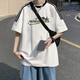 T-shirt rétro américain à manches courtes Summer 2025 Nouvelle niche de design lâche japonais Top Trendy [3899 * Lion Dance] White M 85-120Jin [Jin est égal à 0,5 kg]