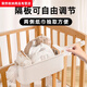 Crib hanging storage hanging basket diaper bedside diaper storage bag dormitory bed hanging bag bed fence storage box cream white partitions adjustable