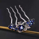 WEISHINI Korean style light luxury fashion tulip hair comb hairpin ball head non-slip rhinestone hair accessory four-tooth hair artifact tulip purple A23-205