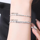 QIANSHU Platinum Bracelet for Women Pt950 Platinum Bracelet Diamond Effect Jewelry Hand Accessory Birthday Gift Valentine's Day Girlfriend Weight Approximately 4.55-4.75 Grams Length Approximately 15.5cm