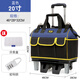 Shantou Lincun wheeled tool bag large pull rod roller canvas thickened multi-functional large capacity wear-resistant repair electrician tool box pull rod plastic bottom blue large