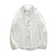 Oein Muhua Lane Women's Wear Literary Fresh Cartoon Embroidery Rabbit Carrot Colorful Buttons Front Shoulder Brushed White Shirt Women's Long White Pure Cotton Long Sleeve 175 L 120-130Jin Jin is equal to 0.5 kg