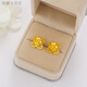 He Jiagong Old Phoenix Gold Earrings 2025 New Women's Small Earrings for Ear Holes Four-leaf Clover Earrings More Flowers Four-leaf Clover