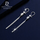 Duozun pt950 platinum earrings for women, platinum tassels, small waist ear hooks, platinum earrings and earrings, Chinese Valentine's Day gift for girlfriend, ear hooks 3.59 g (pair)