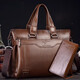 Kangaroo Men's Bag Business Briefcase Genuine Leather Men's Bag Shoulder Crossbody Bag Handbag Men Black XL 15