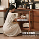 Genji Muyu solid wood sideboard small apartment restaurant medieval storage cabinet home log storage cabinet retro cabinet 0.9 meters