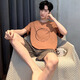 
Modalga large size pajamas men's summer 2025 new casual shortsleeved shorts simple men's thin home clothing set 6621 gray grid + 6623 puppy M student [80-100Jin [Jin equals 0.5 kg]]