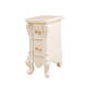 Mini bedside table simple narrow storage cabinet small bedside cabinet storage cabinet two-pull small cabinet pastoral telephone table TC50 cm bedside table ivory white gold scribbling complete installation