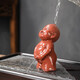 Ensa purple clay tea urinating boy tea tray accessories ornaments handmade can raise squirting children tea children fun small peeing boy looking up to the sky