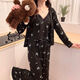 Gemmes colorées printemps et automne à suspension sexy pyjamas trois pièces mignon style princesse grande taille vêtements mate