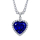 Yadige Deluxe 6A Tanzanite Necklace Wedding Banquet Ocean Heart Sapphire Necklace Heart Shape Pendant for Women Chain Length Default 45cm
