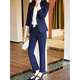 Purple Charming Business Suit Women's Spring and Autumn Blazer Suit High-end Temperament Formal Work Wear Three-piece Set (Off Shelf) Blue Suit L (Recommended 100-110 Jin Jin equals 0.5 kg)