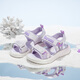 Hello Kitty children's shoes girls sandals Kuromi colorful fashion princess open-toed shoes summer soft-soled beach shoes 6876 purple 28