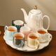 Meidao rotating water set complete set of ceramic afternoon tea tea set large capacity teapot high temperature resistant drinking cup tea cup mixed color pearl-white pot-rotating water set-gift box