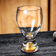 MARTIGUES Light luxury high-end crystal glass gold foil beer mug home hotel KTV craft wheat beer mug high-end water cup bamboo and wood cup holder set gold foil beer mug 370ml