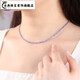 Guran tanzanite necklace women's new light luxury niche high-end crystal loose bead bracelet small sugar cube clavicle chain neck chain bead diameter about 2mm - chain length about 38+5cm extension chain
