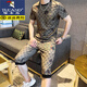Woodpecker European short-sleeved men's summer fashion brand trendy high-end ice silk quick-drying T-shirt for men's outfits a complete set of handsome T 826 white suit M