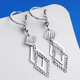 Dirholl platinum rhombus earrings for women, long tassel pattern, geometric ear hook jewelry, Valentine's Day birthday gift for girls, please contact customer service for custom engraving/writing of greeting cards.