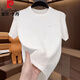 皮尔卡丹（pierre cardin）2025新款男士短袖T恤夏季百搭体恤凉感高品质潮流半袖冰丝衫 1105白色 质感 XL 120-140斤