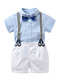 Xin Yueqing one-year-old dress children's clothing children's bow tie shirt overalls suit boys campus Children's Day performance park clothing B1905 top + pants + bow tie + suspenders 73 73CM