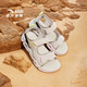 Anta children's sandals, boys' shoes, summer new Velcro outdoor open-toe soft elastic beach shoes, sand gray/new ink blue-1 38