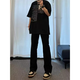 7 produits haut de gamme, jean micro-flare, style de printemps et d'été masculin, pantalon American High Street Loust ​​Slim-Leg-Leg, hommes DF-701 Pure Black M