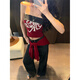 Chuangjingyi chooses red denim tube top summer hot girl one-shoulder Thai unique design vest red shawl S