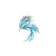 Red shadow blue feather brooch design niche high-end women exquisite luxury temperament brooch corsage holiday gift blue