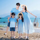 Buenpu's new parent-child clothing Sanya beach seaside travel and vacation gradient bohemian mother-daughter suspender dress gradient dress 130