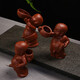 Ensa purple clay tea urinating boy tea tray accessories ornaments handmade can raise squirting children tea children fun small peeing boy looking up to the sky
