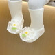 Ji zhenfei chaussettes bébé printemps et automne style 6 à 12 mois bébé fille sofle semelles de style princesse nouveau-né le jeune âge empêche les chaussures et les chaussettes de taille blanche 12 environ 2-6 mois