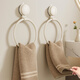 Yinglife Cream White Suction Cup Towel Ring No Punch Bathroom Towel Hanger Space Aluminum Ring Hanging Ring Bathroom Hand Towel Ring Milk White Knob Suction Cup-Towel Ring