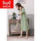 Catman (Miiow) Marke Nighthot für Frauen Sommer reines Baumwoll kurzärmelige Long-Knie-Pyjama 2023 New Cotton Korean Thin Home Clothing 9901 Langer Rock M.