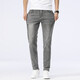 JASONWOOD high-end men's jeans summer thin slim stretch straight pants middle-aged simple versatile washed trousers 1049 gray 28